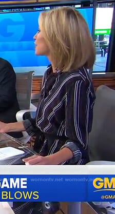 Amy’s black striped shirtdress on Good Morning America