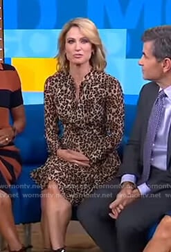 Amy’s leopard ruffle front dress on Good Morning America