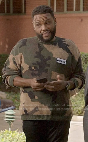 Andre’s camouflage sweater on Black-ish