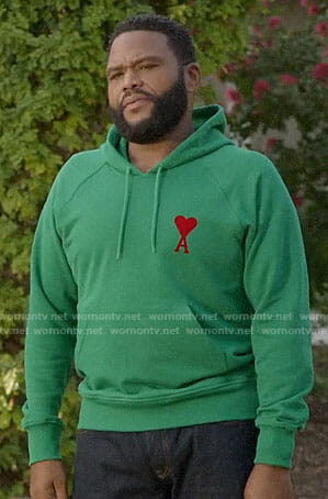 Andre’s green heart hoodie on Black-ish