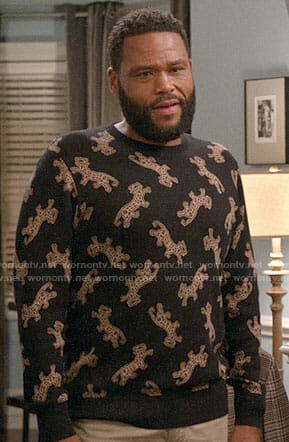 Andre's stamped leopard print sweater on Black-ish