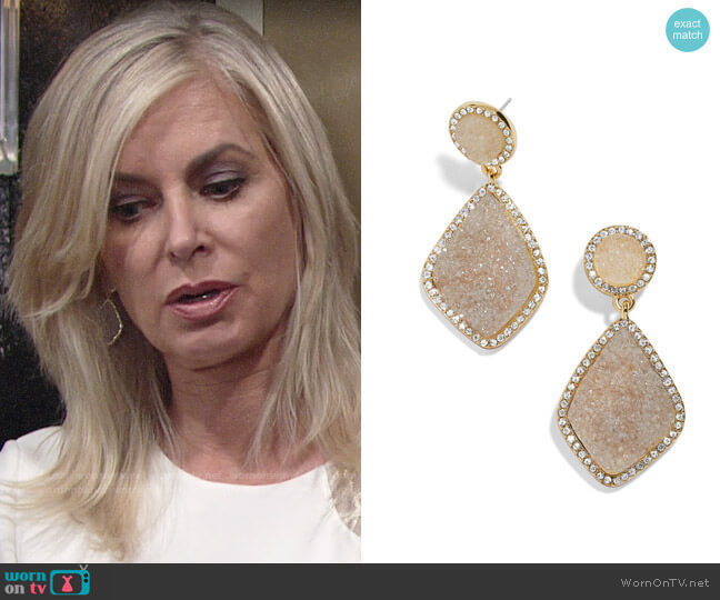 Baublebar Ember Earrings worn by Ashley Abbott (Eileen Davidson) on The Young and the Restless