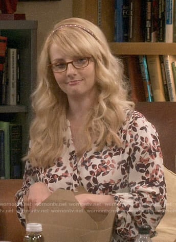 Bernadette’s leaf print blouse on The Big Bang Theory