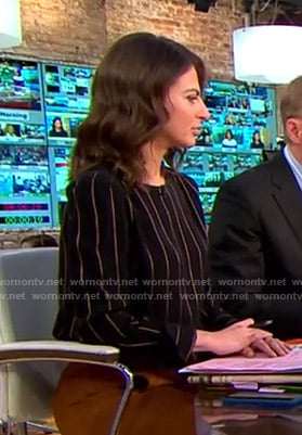 Bianna's black pinstripe top on CBS This Morning