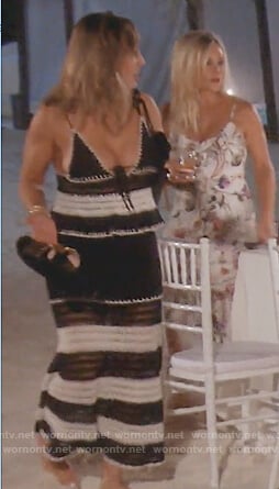 Kelly’s black and white crochet knit dress on The Real Housewives of Orange County