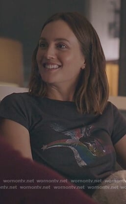 Angie's black unicorn print tee on Single Parents