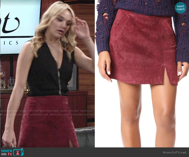 Blank Denim Ruby Skirt worn by Summer Newman (Hunter King) on The Young and the Restless