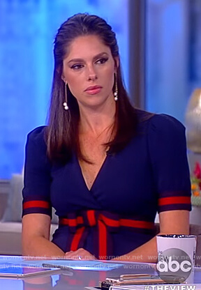Abby’s navy bow front mini dress on The View