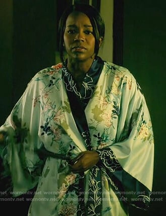 Michaela’s floral print robe on How to Get Away with Murder