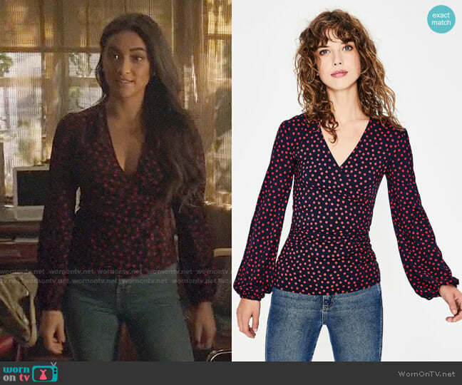 Boden Elodie Top worn by Peach Salinger (Shay Mitchell) on You