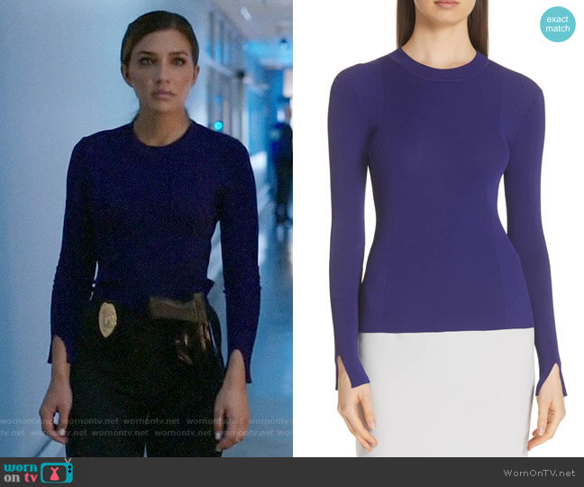 BOSS Feorgia Sweater worn by Dinah Drake (Juliana Harkavy) on Arrow