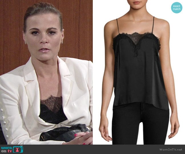 Cami NYC Sweetheart Charmeuse Silk Camisole worn by Phyllis Newman (Gina Tognoni) on The Young and the Restless