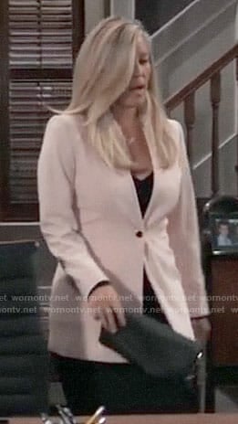 Carly’s blush pink blazer on General Hospital