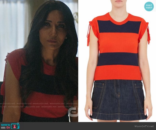 Carven Rugby Stripe Tee worn by Hermione Lodge (Marisol Nichols) on Riverdale