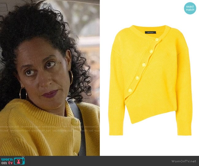 Cedric Charlier Asymmetric Knitted Jumper worn by Rainbow Johnson (Tracee Ellis Ross) on Black-ish