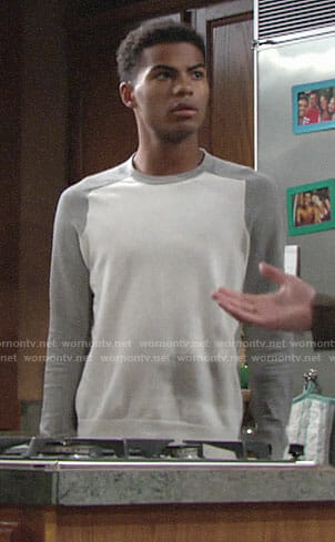 Charlie's grey and white sweater on The Young and the Restless