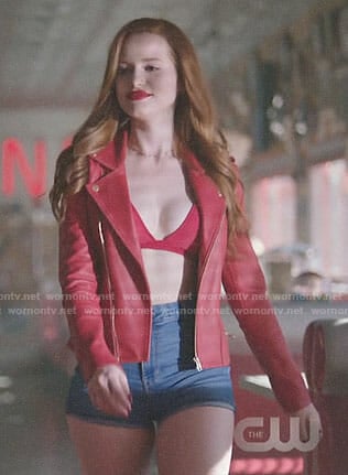 Cheryl blossom red leather jacket best sale