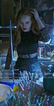 Cheryl’s black lace romper on Riverdale