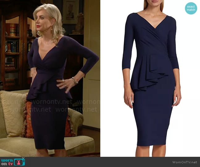 Chiara Boni La Petite Robe Ariane Dress worn by Ashley Abbott (Eileen Davidson) on The Young and the Restless