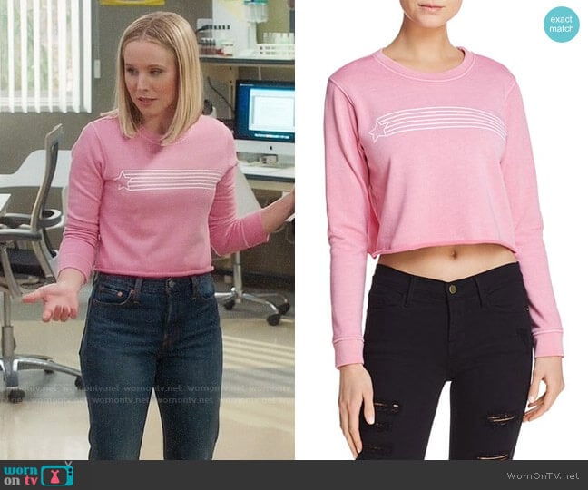 Desert Dreamer Star Streak Cropped Sweatshirt worn by Eleanor Shellstrop (Kristen Bell) on The Good Place