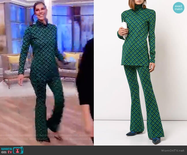 70s inspired polo neck and pants by Diane von Furstenberg worn by Abby Huntsman on The View