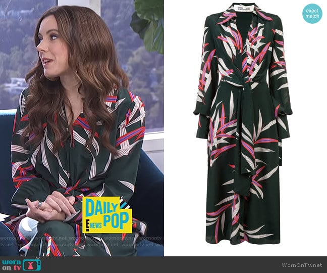 Plunge Front Wrap Dress by Diane von Furstenberg worn by Melanie Bromley on E! News