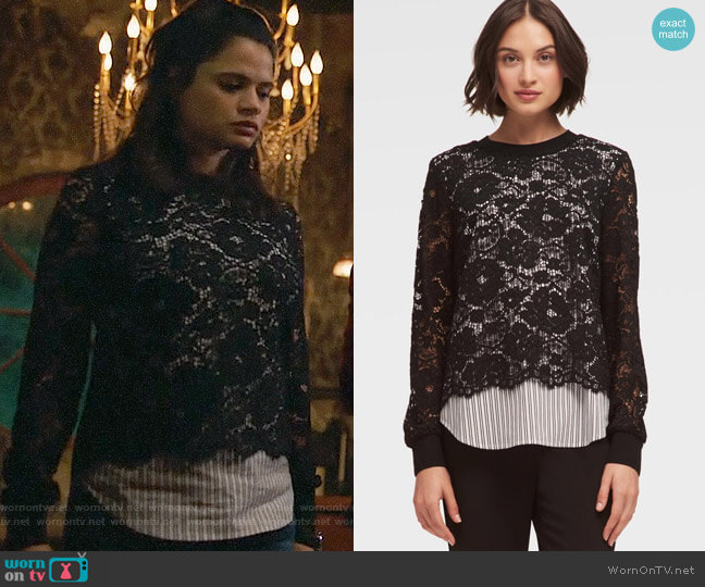 DKNY Striped Poplin and Lace Top worn by Mel Vera (Melonie Diaz) on Charmed