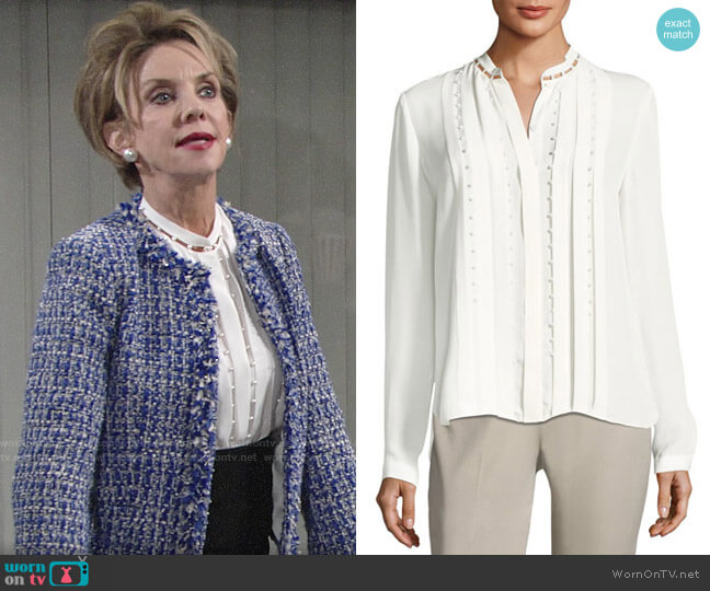 Elie Tahari Fontaine Blouse worn by Gloria Abbott Bardwell (Judith Chapman) on The Young and the Restless