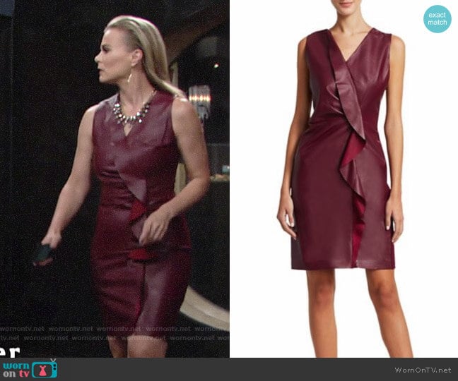 Elie Tahari Marsala Dress worn by Phyllis Newman (Gina Tognoni) on The Young and the Restless