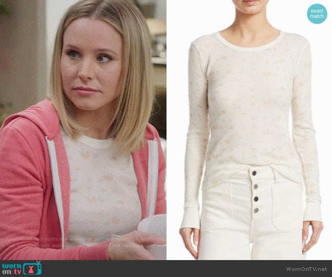 Elizabeth and James Valentine Floral Pullover  worn by Eleanor Shellstrop (Kristen Bell) on The Good Place