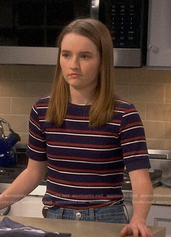 Eve’s navy striped top on Last Man Standing