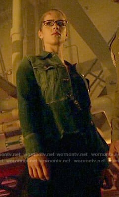 Felicity's denim peplum jacket on Arrow