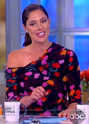 Abby's floral off shoulder dress on The View