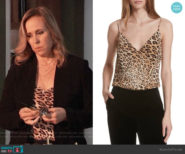 Frame Cheetah Print Camisole worn by Laura Collins (Genie Francis) on General Hospital