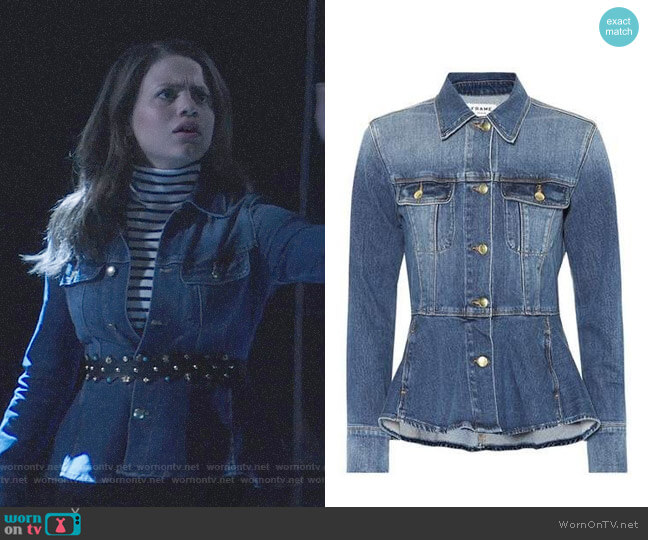 Frame Denim Peplum Jacket worn by Maggie Vera (Sarah Jeffery) on Charmed