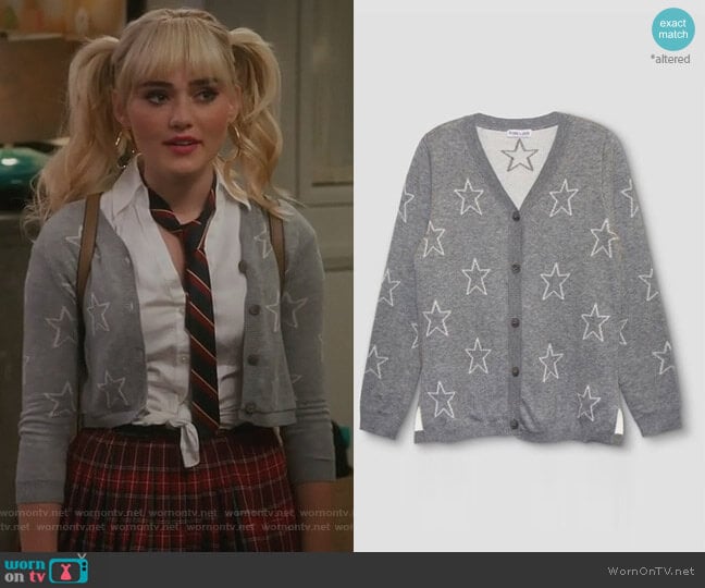 Star Cardigan by Franki Jack at Target worn by Taylor Otto (Meg Donnelly) on American Housewife