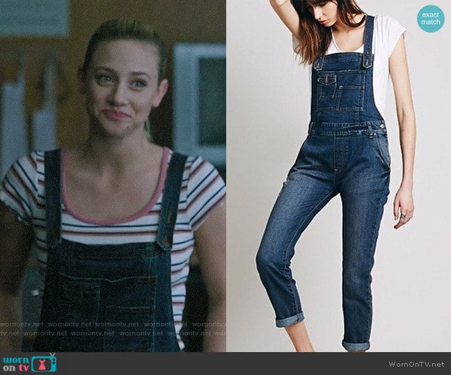 Free People Washed Denim Overalls worn by Betty Cooper (Lili Reinhart) on Riverdale