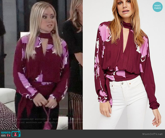 WornOnTV: Lulu’s red and pink floral top on General Hospital | Emme ...