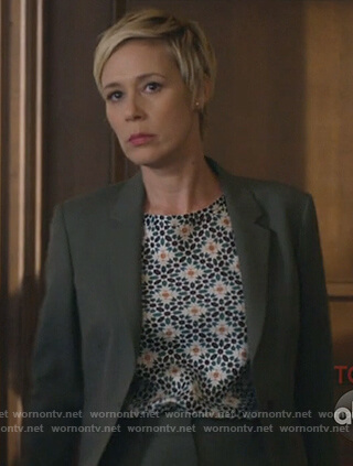 Bonnie’s geometric print top on How to Get Away with Murder