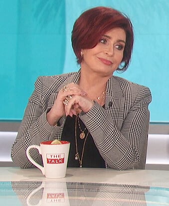 Sharon’s gray plaid blazer on The Talk