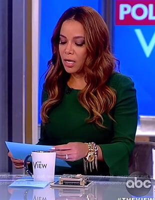 Sunny’s green bell sleeve midi dress on The View