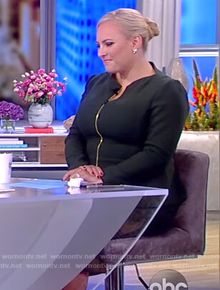 Meghan’s green zip-up jacket and skirt on The View