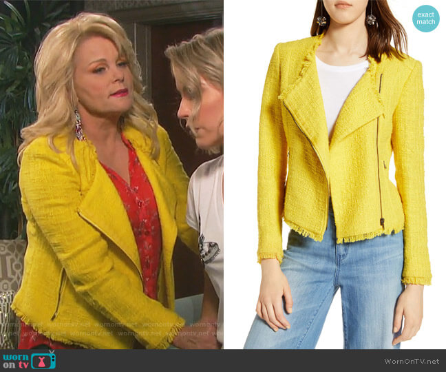 Tweed Moto Jacket by Halogen worn by Bonnie Lockhart (Judi Evans) on Days of our Lives