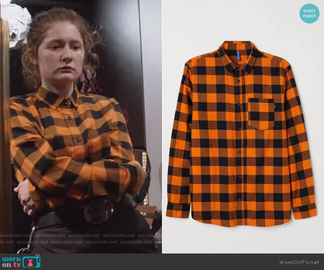 Checked Flannel Shirt by H&M worn by Debbie Gallagher (Emma Kenney) on Shameless