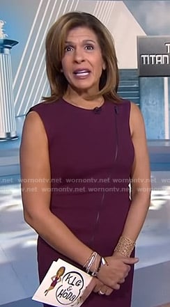 Hoda's purple zip front dress on Today