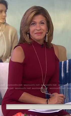 Hoda’s red cold-shoulder dress on Today