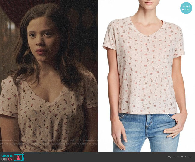 Honey Punch Floral Print Tee worn by Maggie Vera (Sarah Jeffery) on Charmed