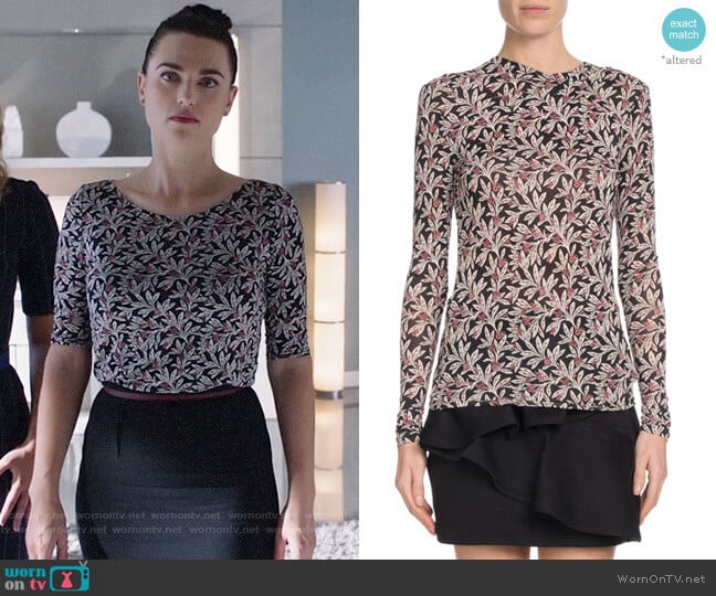 Etoile Isabel Marant Trend Floral Print Top worn by Lena Luthor (Katie McGrath) on Supergirl