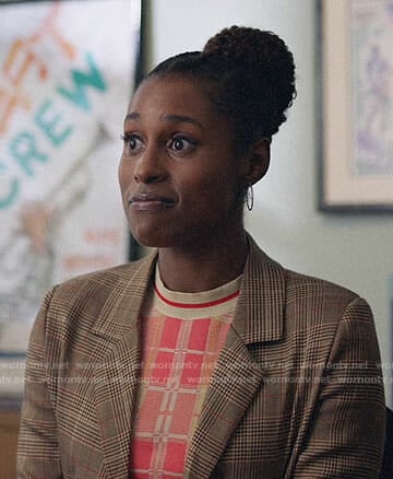 Issa's plaid blazer on Insecure