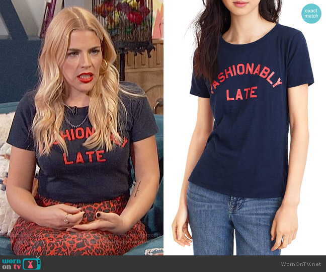 J. Crew Fashionably Late Tee worn by Busy Philipps  on Busy Tonight